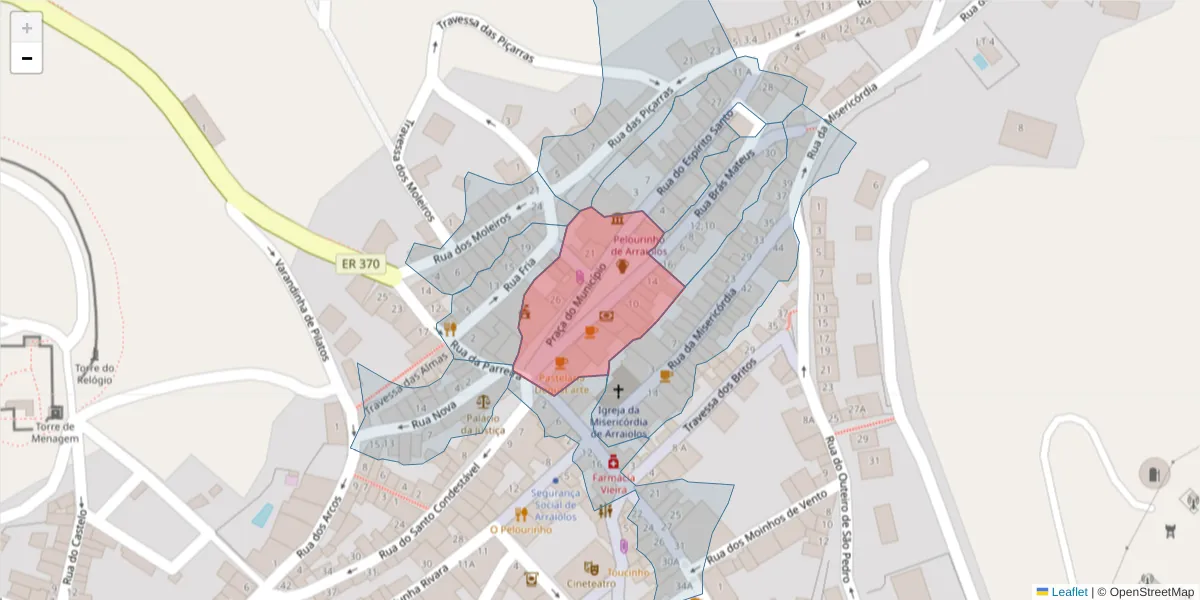 Mapa detalhado do código postal 7040-027 com limites, códigos postais vizinhos e agências dos correios