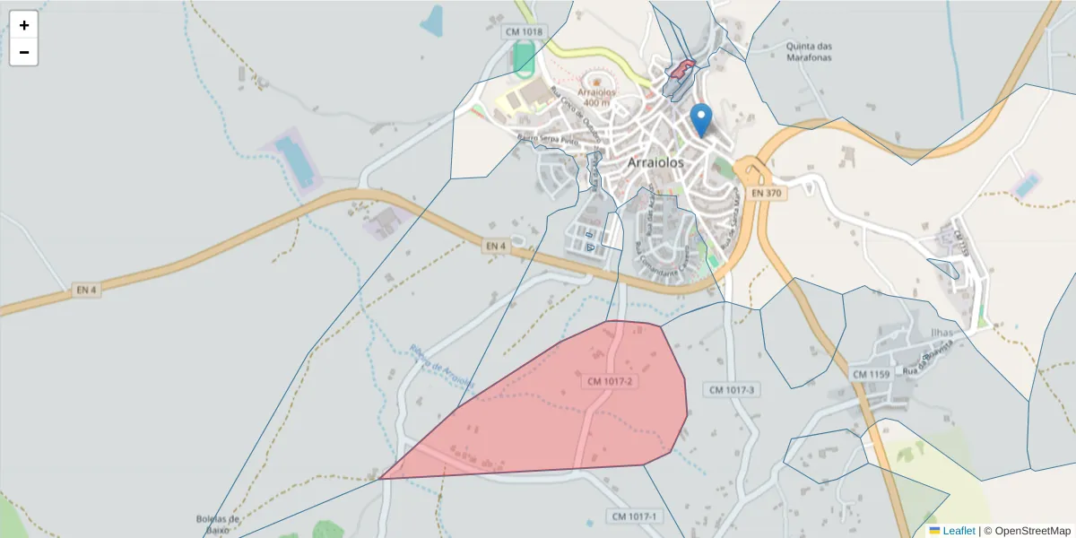 Mapa detalhado do código postal 7040-056 com limites, códigos postais vizinhos e agências dos correios
