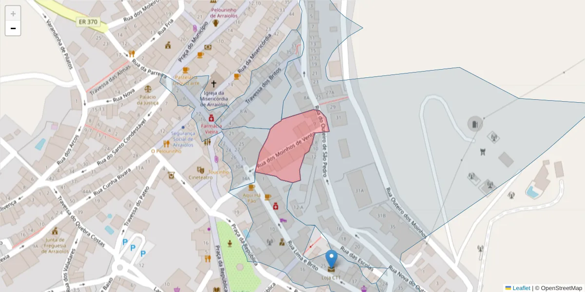 Mapa detalhado do código postal 7040-062 com limites, códigos postais vizinhos e agências dos correios