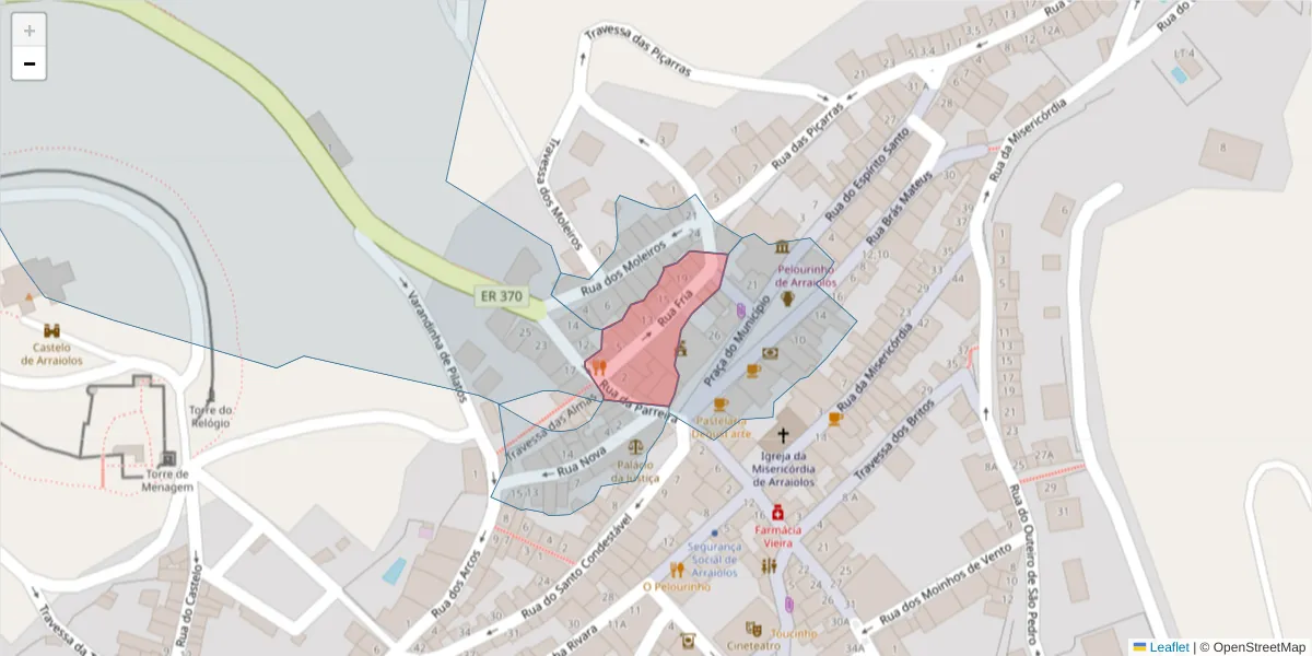 Mapa detalhado do código postal 7040-064 com limites, códigos postais vizinhos e agências dos correios