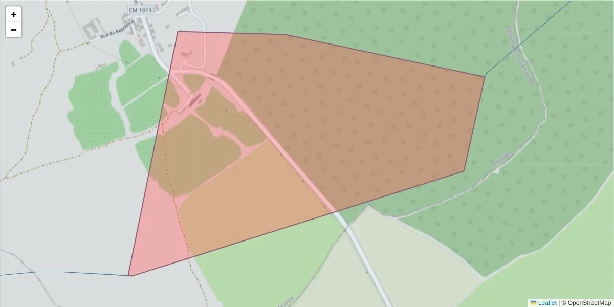Mapa detalhado do código postal 7040-301 com limites, códigos postais vizinhos e agências dos correios