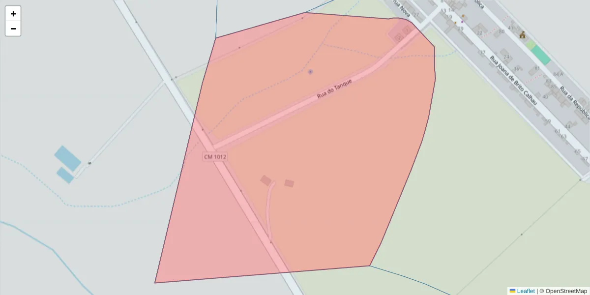 Mapa detalhado do código postal 7040-404 com limites, códigos postais vizinhos e agências dos correios