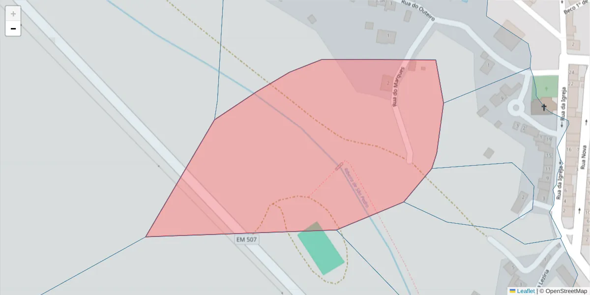 Mapa detalhado do código postal 7040-537 com limites, códigos postais vizinhos e agências dos correios