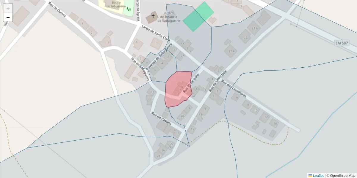 Mapa detalhado do código postal 7040-705 com limites, códigos postais vizinhos e agências dos correios