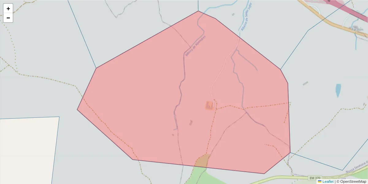 Mapa detalhado do código postal 7050-041 com limites, códigos postais vizinhos e agências dos correios