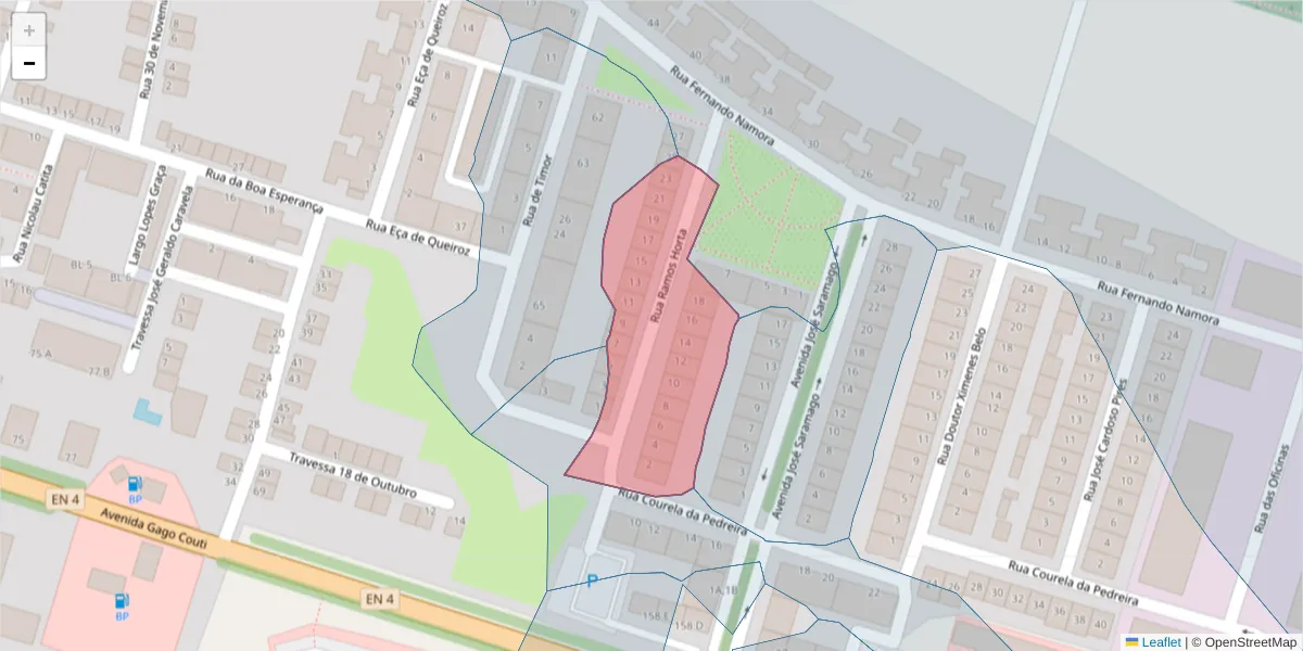 Mapa detalhado do código postal 7050-113 com limites, códigos postais vizinhos e agências dos correios
