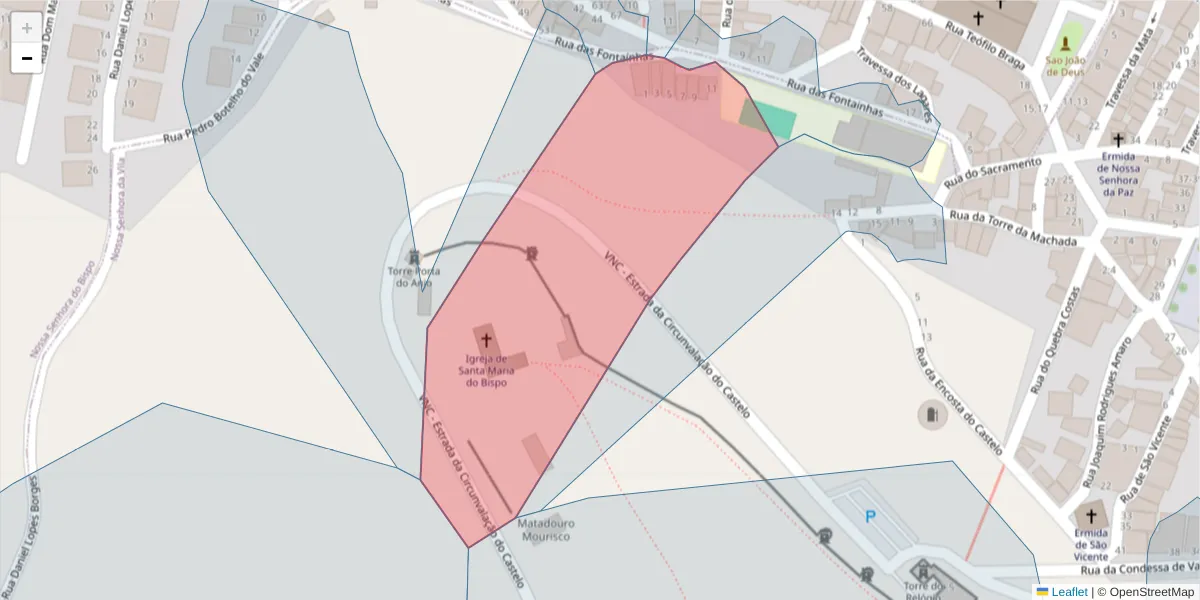 Mapa detalhado do código postal 7050-172 com limites, códigos postais vizinhos e agências dos correios