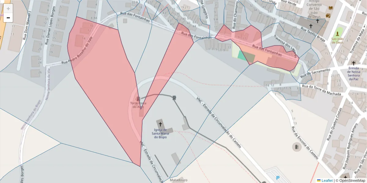 Mapa detalhado do código postal 7050-187 com limites, códigos postais vizinhos e agências dos correios