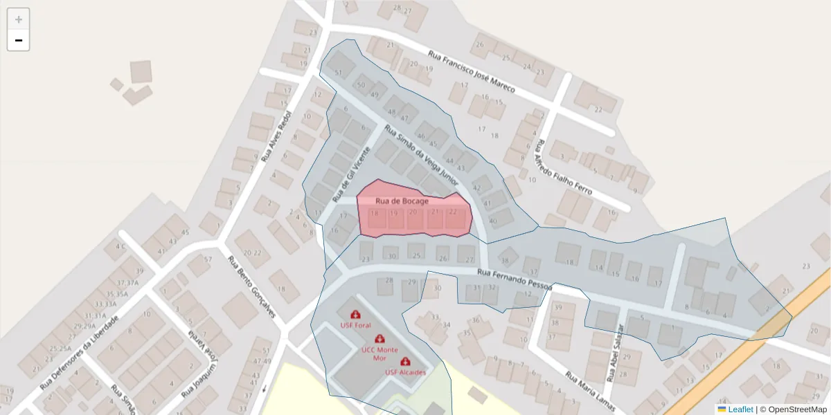 Mapa detalhado do código postal 7050-212 com limites, códigos postais vizinhos e agências dos correios