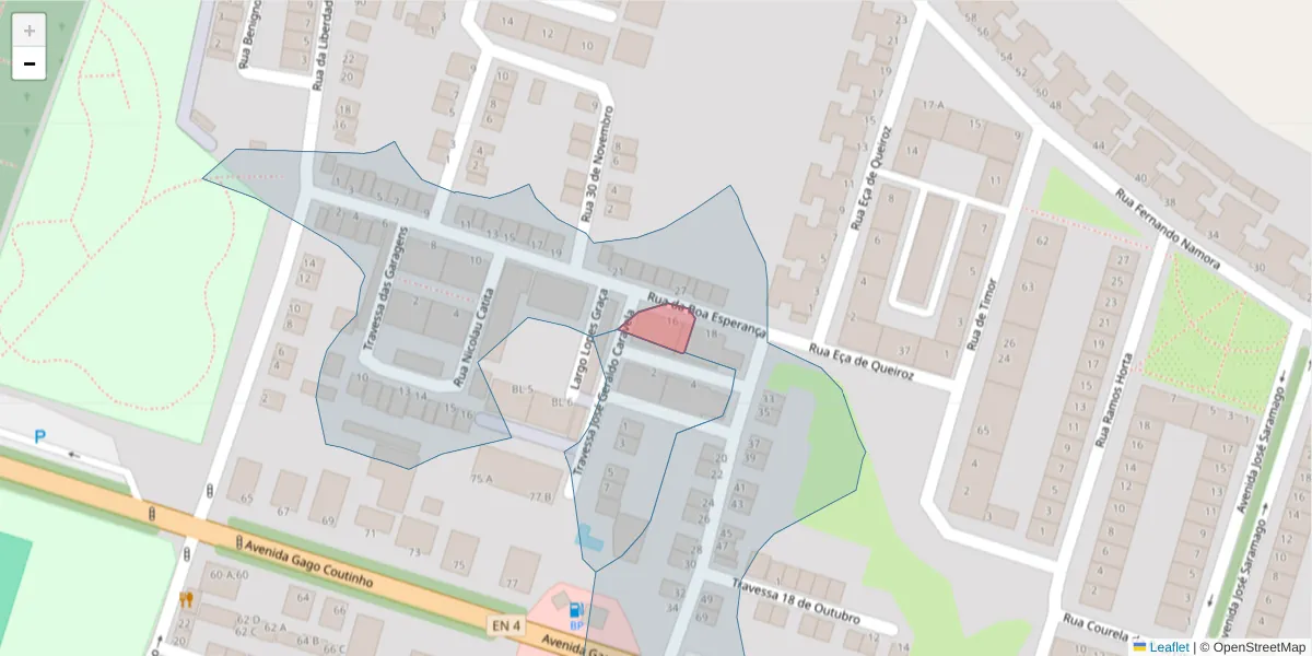 Mapa detalhado do código postal 7050-277;7050-167 com limites, códigos postais vizinhos e agências dos correios