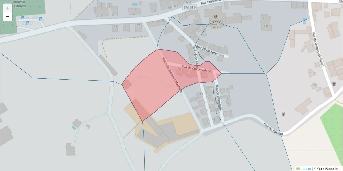Mapa detalhado do código postal 7050-409 com limites, códigos postais vizinhos e agências dos correios