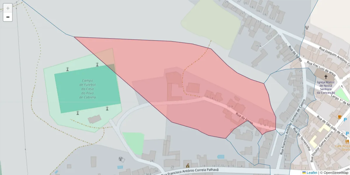 Mapa detalhado do código postal 7050-410 com limites, códigos postais vizinhos e agências dos correios