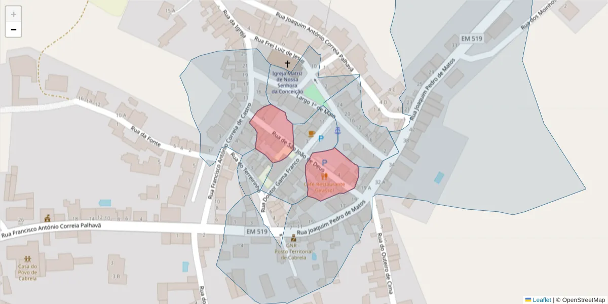 Mapa detalhado do código postal 7050-413 com limites, códigos postais vizinhos e agências dos correios