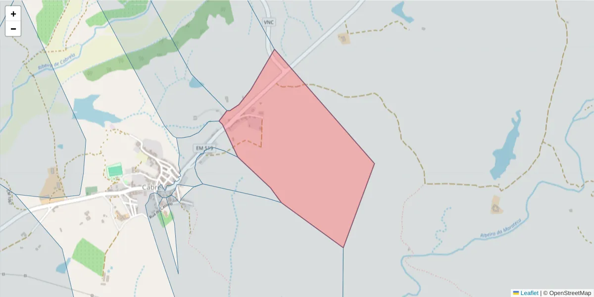 Mapa detalhado do código postal 7050-418 com limites, códigos postais vizinhos e agências dos correios