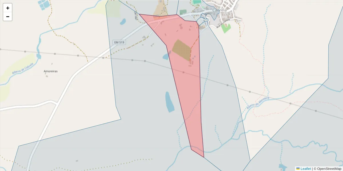 Mapa detalhado do código postal 7050-428 com limites, códigos postais vizinhos e agências dos correios