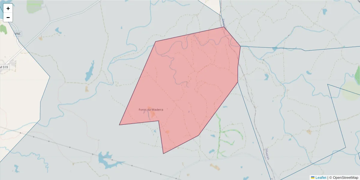 Mapa detalhado do código postal 7050-440 com limites, códigos postais vizinhos e agências dos correios