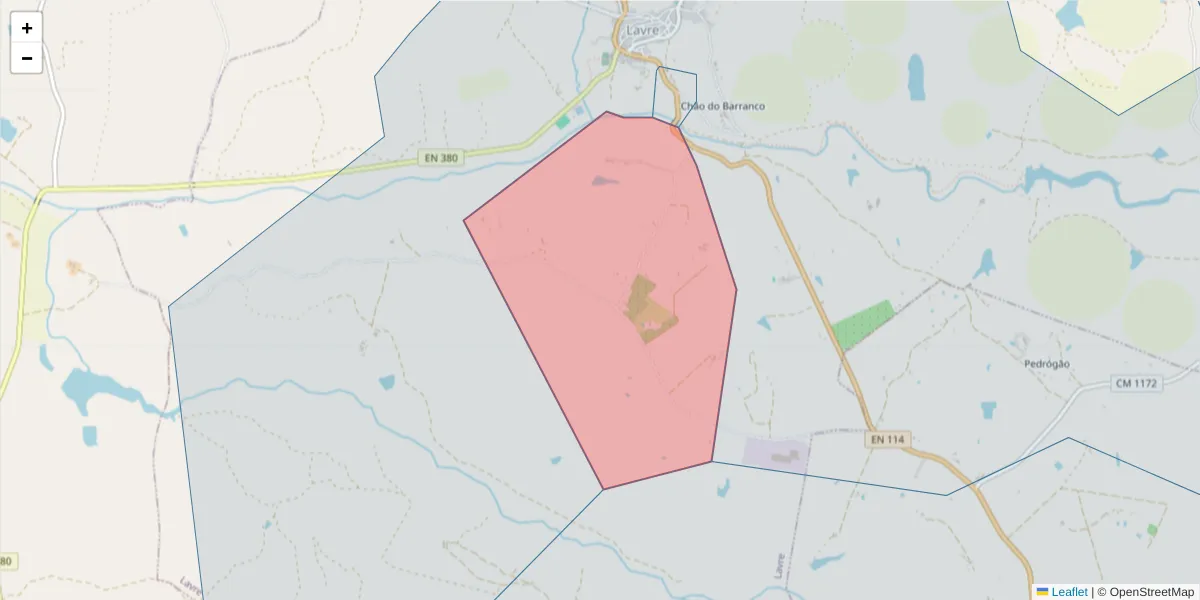 Mapa detalhado do código postal 7050-463 com limites, códigos postais vizinhos e agências dos correios