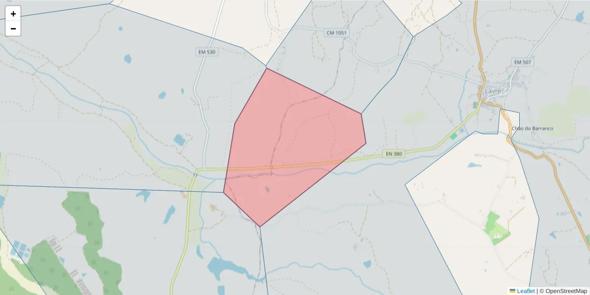Mapa detalhado do código postal 7050-496 com limites, códigos postais vizinhos e agências dos correios