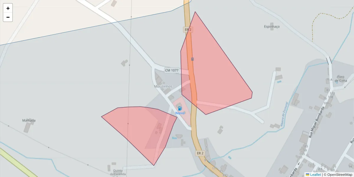 Mapa detalhado do código postal 7050-548 com limites, códigos postais vizinhos e agências dos correios