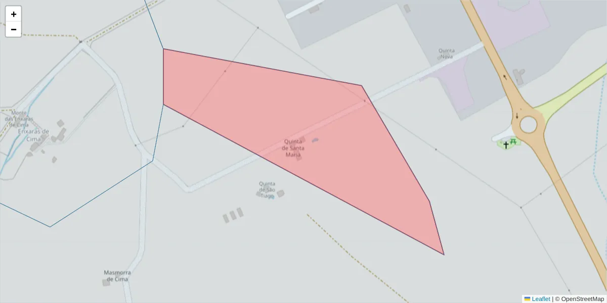 Mapa detalhado do código postal 7050-551 com limites, códigos postais vizinhos e agências dos correios