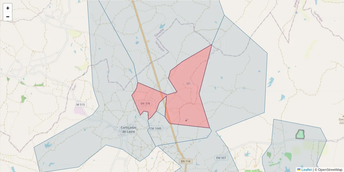 Mapa detalhado do código postal 7050-638 com limites, códigos postais vizinhos e agências dos correios