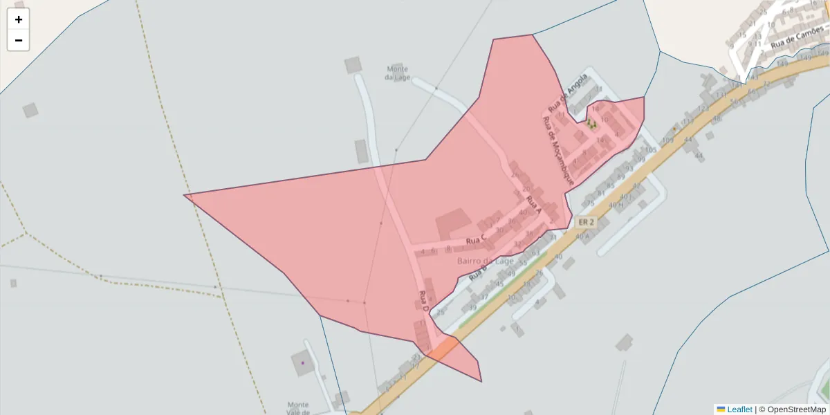 Mapa detalhado do código postal 7090-011 com limites, códigos postais vizinhos e agências dos correios