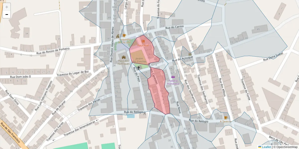Mapa detalhado do código postal 7090-051 com limites, códigos postais vizinhos e agências dos correios