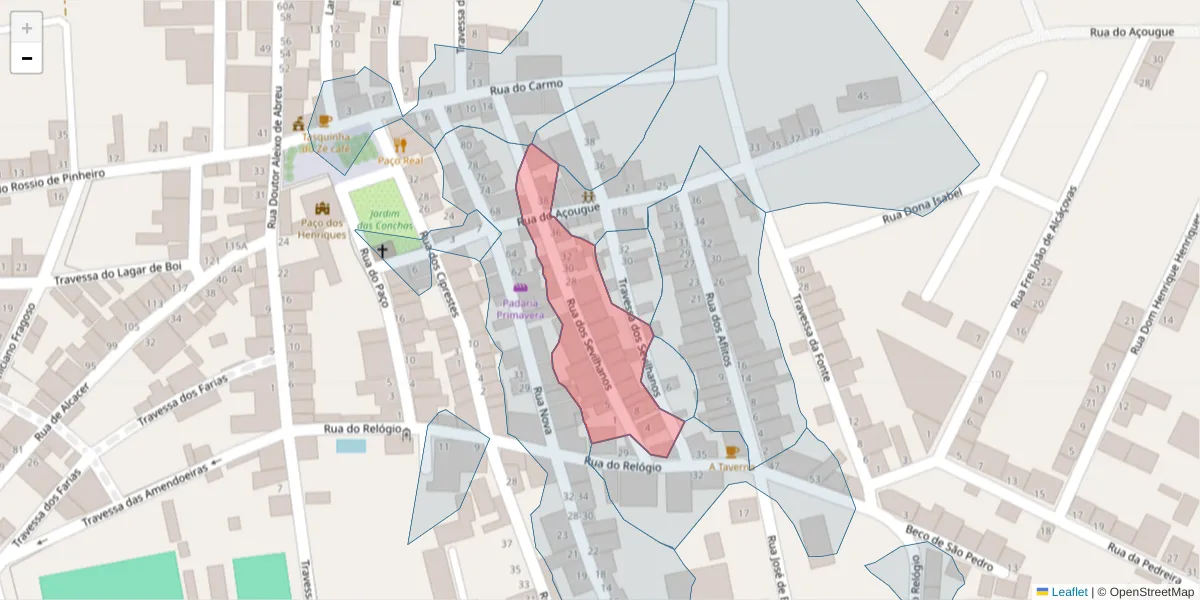 Mapa detalhado do código postal 7090-054 com limites, códigos postais vizinhos e agências dos correios