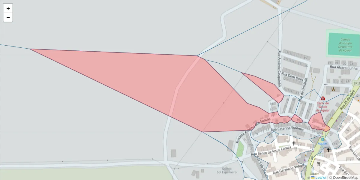 Mapa detalhado do código postal 7090-420 com limites, códigos postais vizinhos e agências dos correios