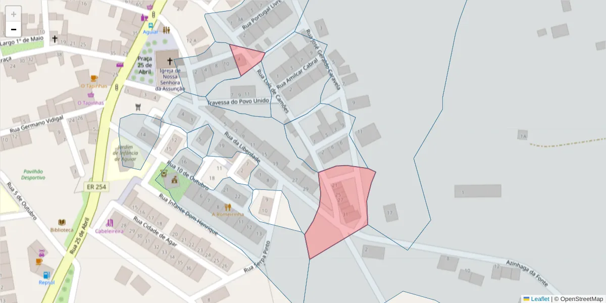 Mapa detalhado do código postal 7090-423 com limites, códigos postais vizinhos e agências dos correios