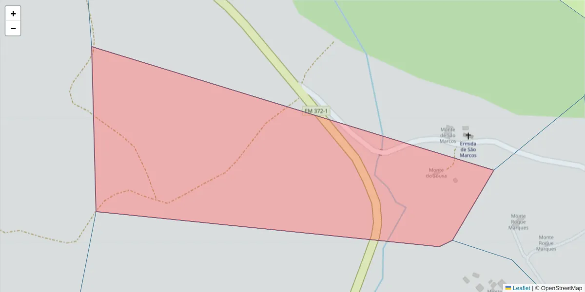 Mapa detalhado do código postal 7100-254 com limites, códigos postais vizinhos e agências dos correios