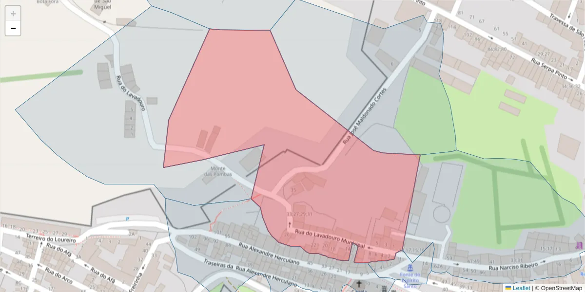 Mapa detalhado do código postal 7100-541 com limites, códigos postais vizinhos e agências dos correios