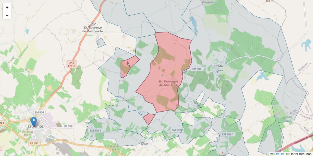 Mapa detalhado do código postal 7100-641 com limites, códigos postais vizinhos e agências dos correios