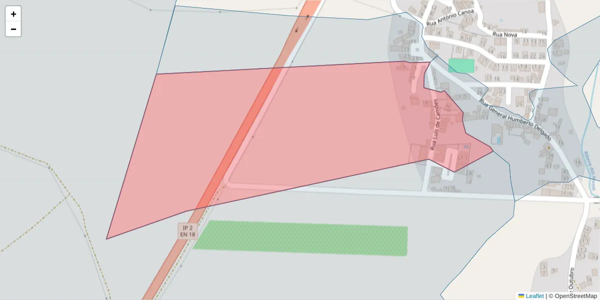 Mapa detalhado do código postal 7100-667 com limites, códigos postais vizinhos e agências dos correios