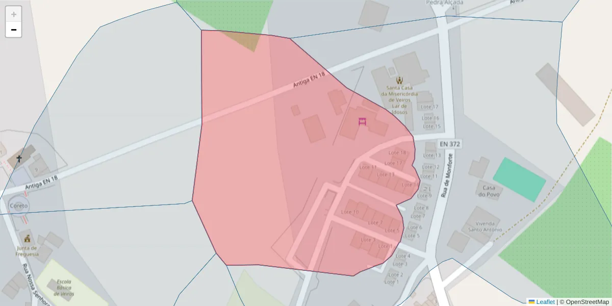 Mapa detalhado do código postal 7100-683 com limites, códigos postais vizinhos e agências dos correios