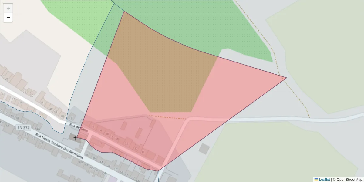 Mapa detalhado do código postal 7100-698 com limites, códigos postais vizinhos e agências dos correios