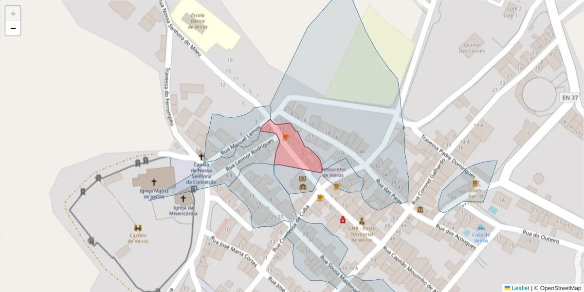 Mapa detalhado do código postal 7100-700 com limites, códigos postais vizinhos e agências dos correios