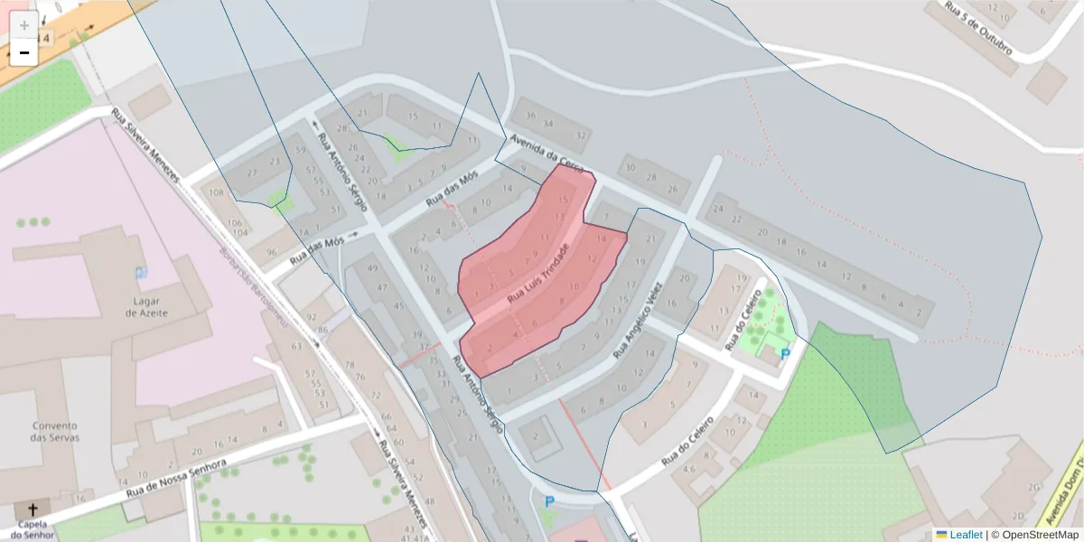 Mapa detalhado do código postal 7150-132 com limites, códigos postais vizinhos e agências dos correios