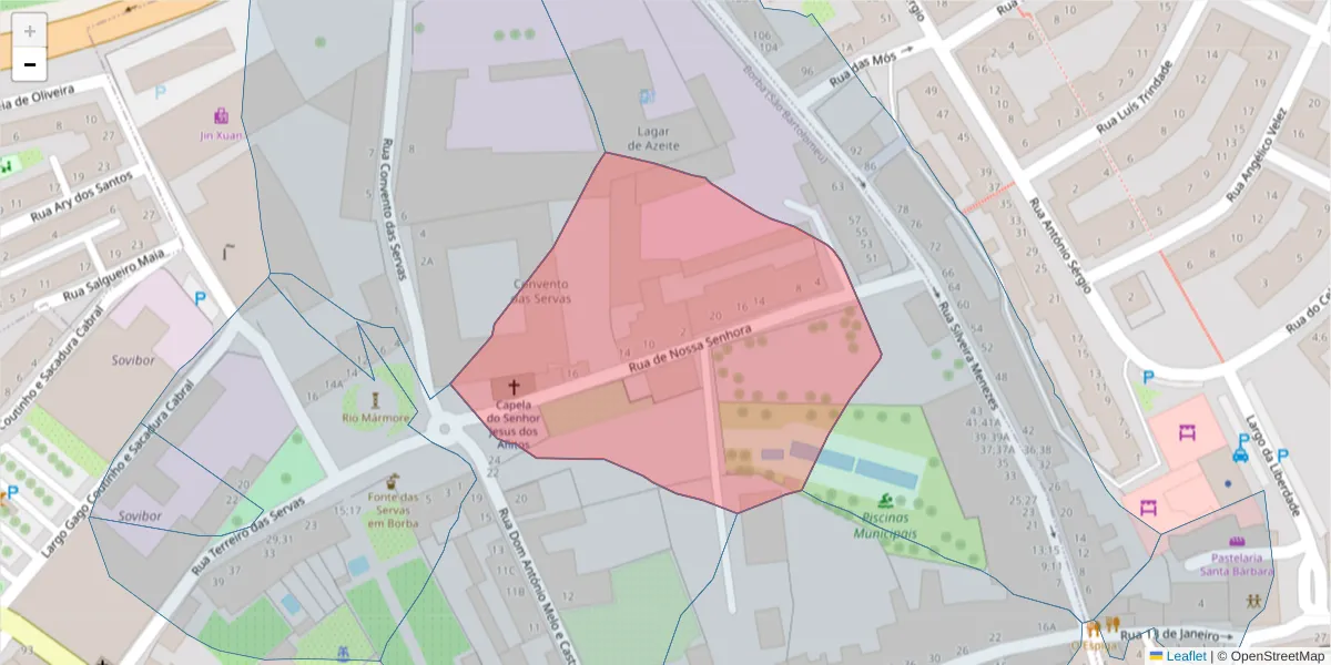Mapa detalhado do código postal 7150-160 com limites, códigos postais vizinhos e agências dos correios