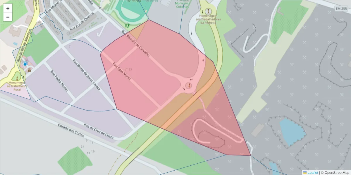 Mapa detalhado do código postal 7150-237 com limites, códigos postais vizinhos e agências dos correios