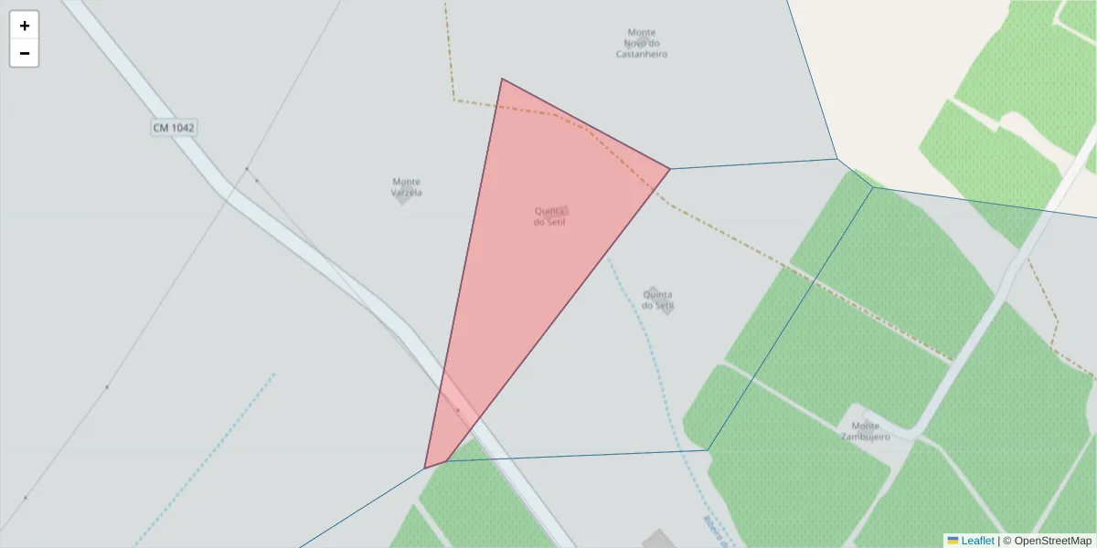 Mapa detalhado do código postal 7150-325 com limites, códigos postais vizinhos e agências dos correios