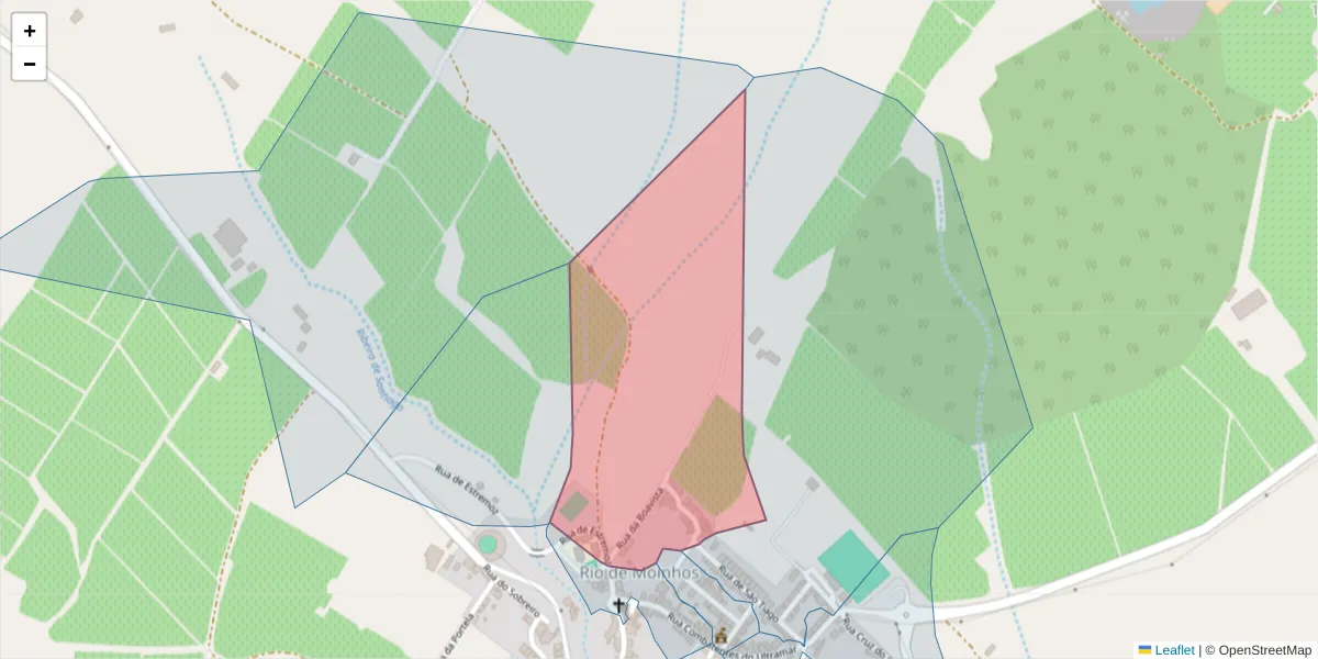 Mapa detalhado do código postal 7150-366 com limites, códigos postais vizinhos e agências dos correios