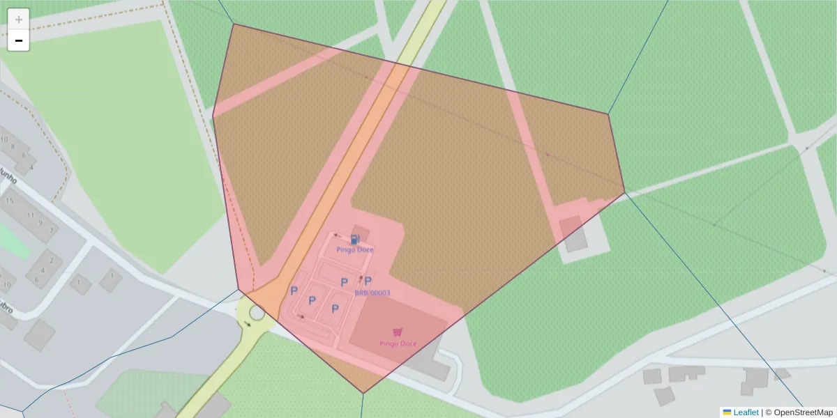 Mapa detalhado do código postal 7150 com limites, códigos postais vizinhos e agências dos correios