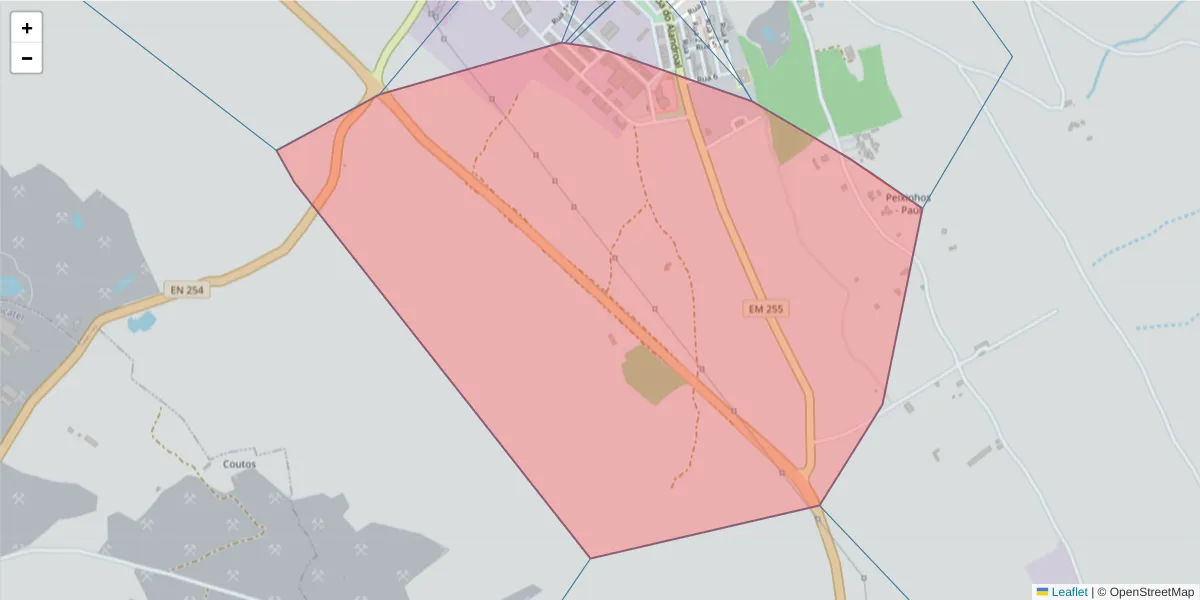Mapa detalhado do código postal 7160-000 com limites, códigos postais vizinhos e agências dos correios