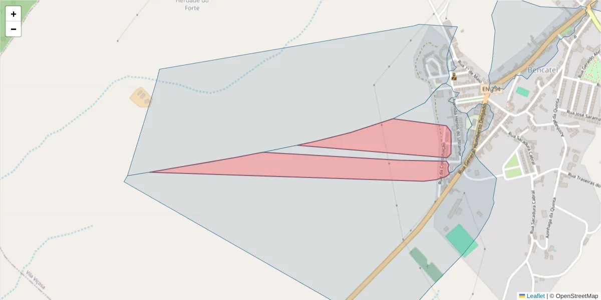 Mapa detalhado do código postal 7160-073 com limites, códigos postais vizinhos e agências dos correios