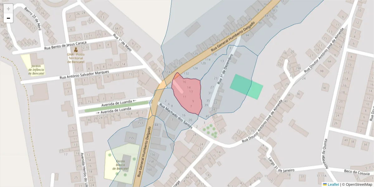 Mapa detalhado do código postal 7160-078 com limites, códigos postais vizinhos e agências dos correios