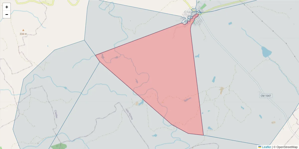Mapa detalhado do código postal 7160-128 com limites, códigos postais vizinhos e agências dos correios