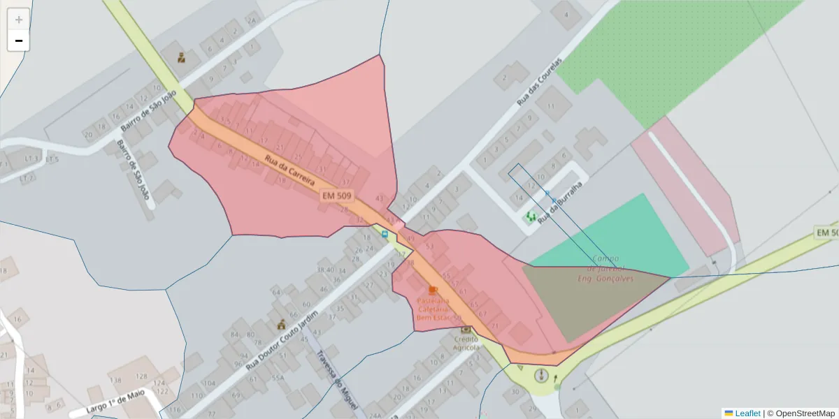 Mapa detalhado do código postal 7160-129 com limites, códigos postais vizinhos e agências dos correios