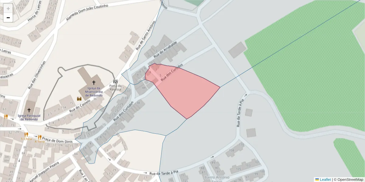 Mapa detalhado do código postal 7170-058 com limites, códigos postais vizinhos e agências dos correios