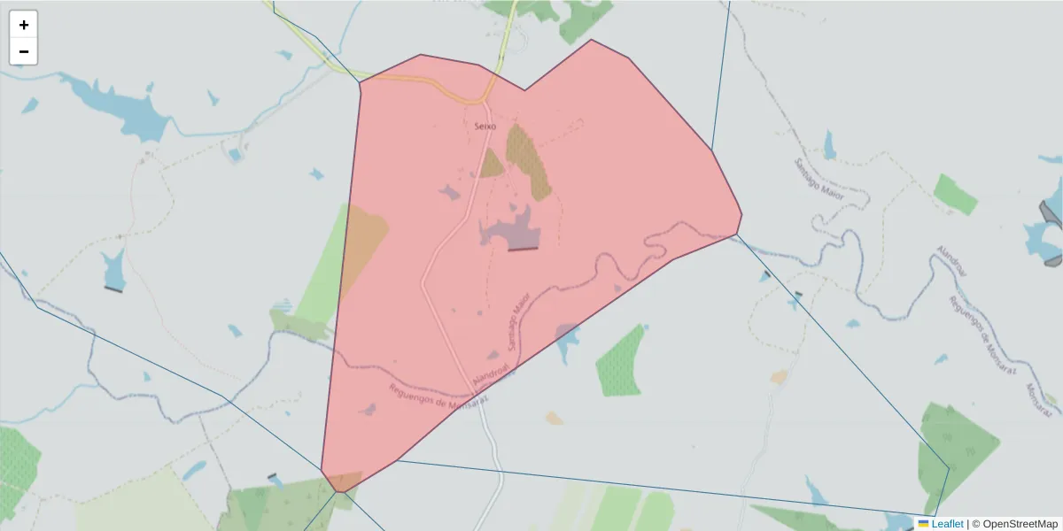 Mapa detalhado do código postal 7200-018 com limites, códigos postais vizinhos e agências dos correios